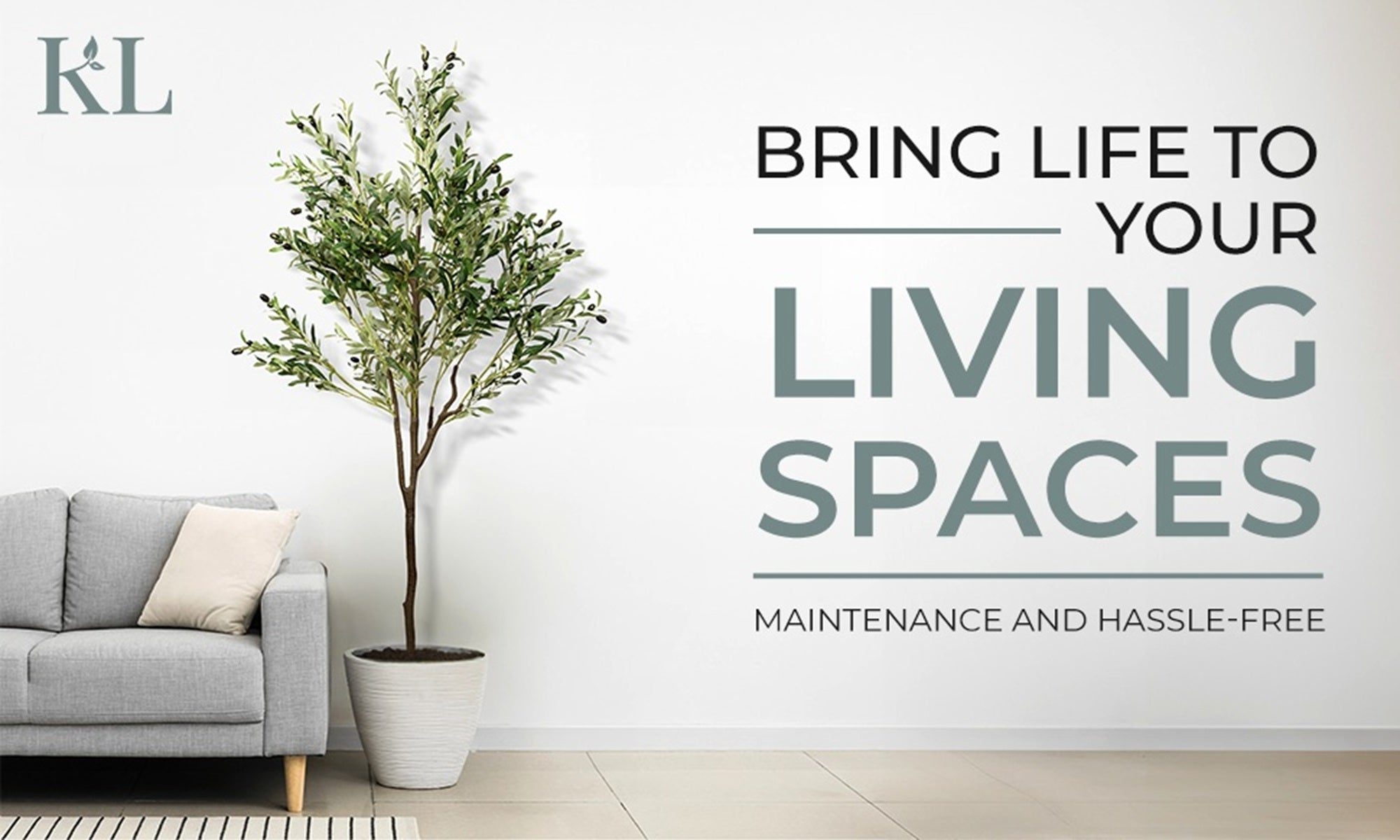 Artificial olive tree styled in a modern home interior